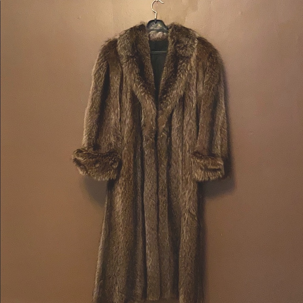 Raccoon Fur Full Length Coat